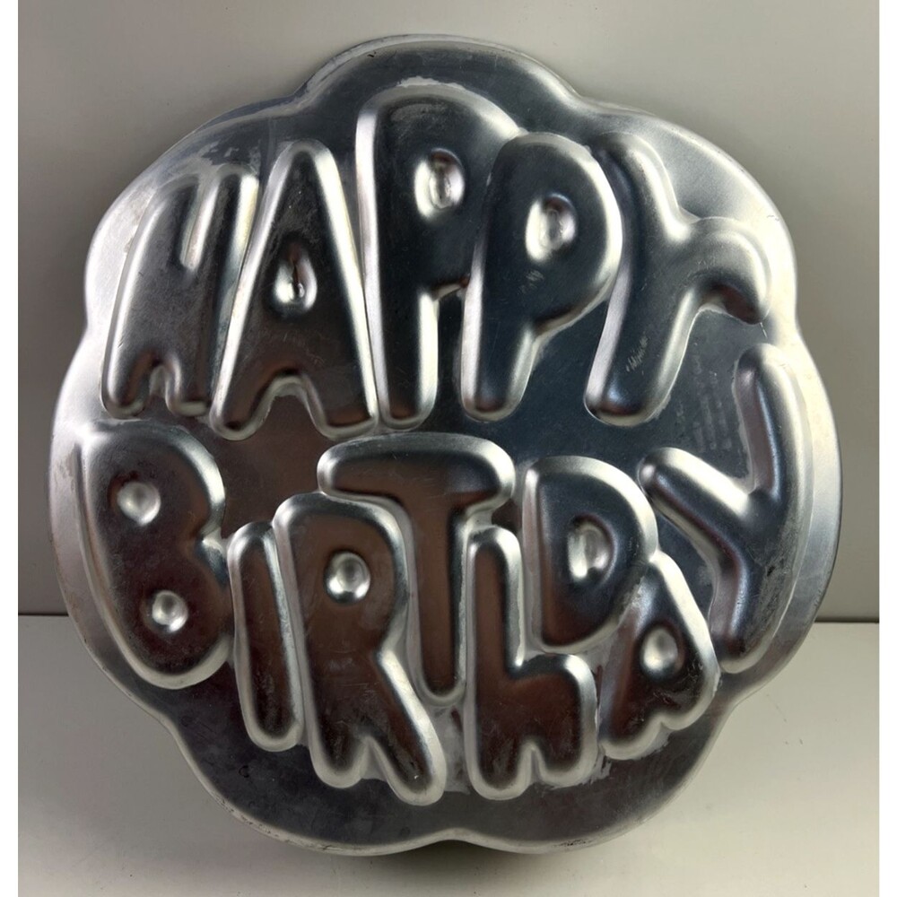Happy Birthday #502-2405 Vintage 1980 Aluminum Wilton Cake Pan